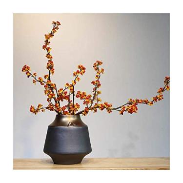 Imagem de Vaso de flores Jingdezhen criativo retrô vaso de cerâmica decoração sala de estar armário de TV vaso de entrada decorações de casa chinesas (um buquê de flores falsas gratuitamente) jardim decoração