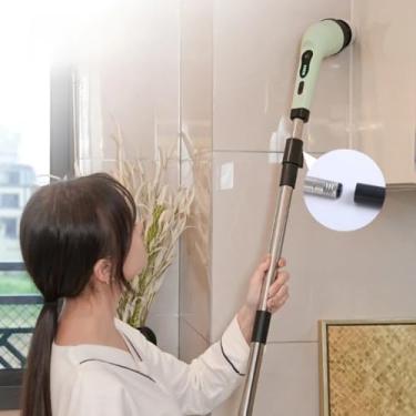 Imagem de Esfregão Elétrico 9 Em 1 Mop Sem fio Escova De Limpeza Pesada Janela Banheiro e Cozinha Rapida Multiuso 360 Recarregavel Giratoria