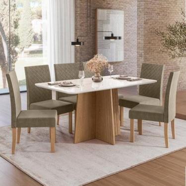 Imagem de Sala Jantar Isa 160cm Vidro 6 Cadeiras Elegance - Sonetto Móveis