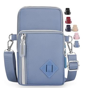 Imagem de Bolsas transversais pequenas para mulheres, mini bolsas de celular carteiras de pulso bolsa de ombro bolsa de braço bolsa de viagem para mulheres e homens, C - azul claro, Medium, Bolsa transversal
