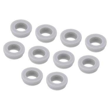 Imagem de 20 peças de encaixe com ilhós de borracha diâmetro 13,5 mm ID 10,3 mm largura ranhura estreita 2 mm vedação anti-riscos para tubos de cabo de caixa elétrica cinza