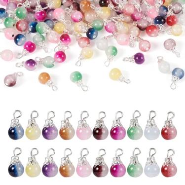 Imagem de Pingentes de vidro pintados para assar, pingentes, pingentes, gota, cristal de lágrima, argolas prateadas, dois tons para fazer joias, colar, pulseira, chaveiro