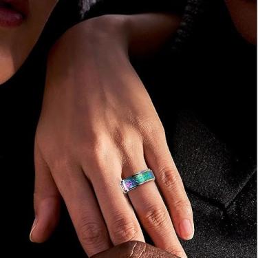 Imagem de Anéis Fidget de Aço Inoxidável Giratórios Giratórios Mistos Cor/Prata/Preto Anéis de Ansiedade para Homens Mulheres Joias Tamanho 7-14, 09, Aço inoxidável, Sem pedra preciosa