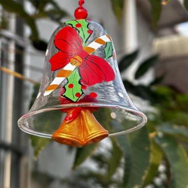 Imagem de Sino de vento de vidro elegante feito à mão com tons melódicos decoração de pendurar ao ar livre para casa, jardim, pátio, varanda
