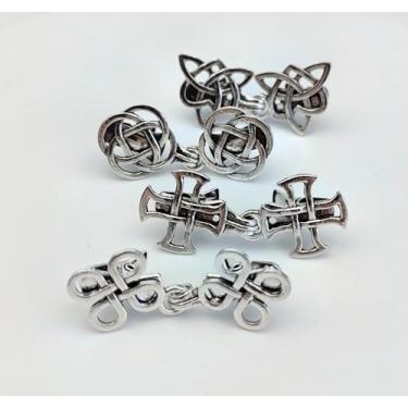 Imagem de Suéter Vintage Swirl Cardigan Capa Clipes - Retrô Xale Colarinho Fecho Camisa Vestido Broches e Alfinetes de Xale Prata, Cor 4, tamanho �nico