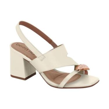 Imagem de Sandália Beira Rio Salto Bloco Conforto Detalhe Metálico Feminina, Bra