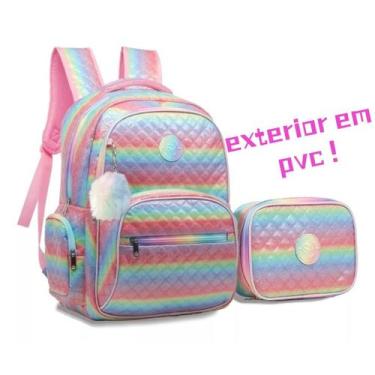 Imagem de Kit Mochila De Costas Juvenil E Estojo 100pens Tie Dye Meninas - YEPP,