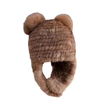 Imagem de Chapéu feminino de inverno fofo de pele para viagem ao ar livre, espesso, à prova de vento, quente, marrom, tamanho único