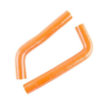 Imagem de XAJINGSU Kit de mangueira de refrigeração para radiador de silicone ATV compatível com Yamaha YFZ 450 2004-2008 2 peças, 11 cores (laranja brilhante)