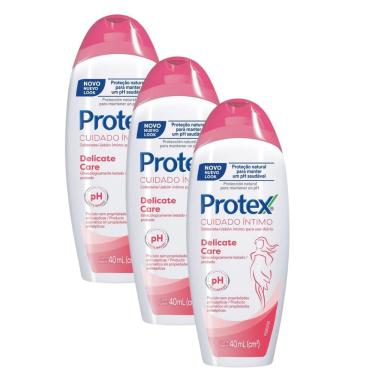 Imagem de Kit 3 Sabonete Íntimo Protex Cuidado íntimo Delicate Care 40ml