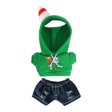 Imagem de Dynwave Conjunto de roupas natalinas para bonecas, versátil e elegante, perfeito para festas de inverno. Ideal para bonecas de 17 cm. Fantasias e decoração, Moletom Verde