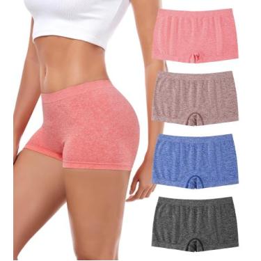 Imagem de Cuecas masculinas femininas dmuveo, sem costura, elásticas, pacote com