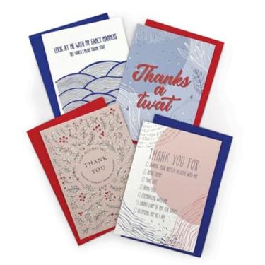 Imagem de Smartass & Sass Thanks a Twat Card Set – Funny Thank You Cards with Attitude – Conjunto de 4 cartões em branco com envelopes – Gratitude, But Make It Sass