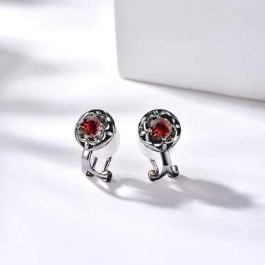 Imagem de Brincos femininos com clipe de íris, hipoalergênicos, não perfurados, sem dor, Medium, Cobre, Cria granada