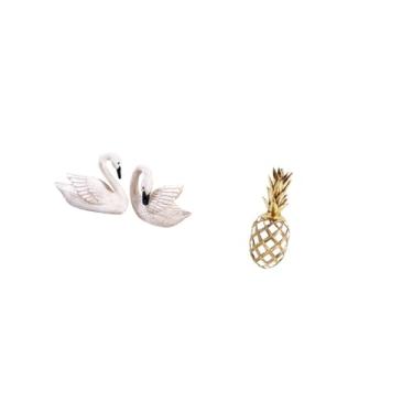 Imagem de Fenteer Elegantes Estatuetas de Cisne em Resina E Escultura de Mesa Dourada para Decoração de Natal em Quartos, Escritórios E Salas de Estar, de Enfeites