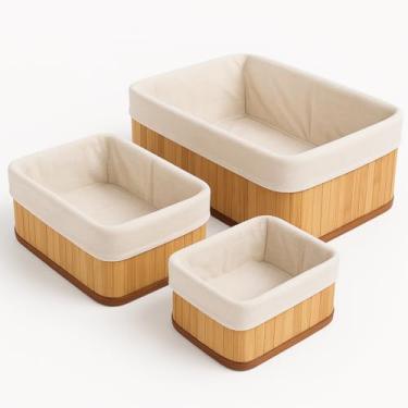 Imagem de Cestos Organizadores de Bambu Premium para Banheiro, Lavanderia e Armário – Design Elegante & Multifuncional – Storeasy