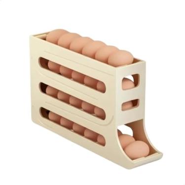 Imagem de Organizador Deslizante para Ovos, 4 Camadas Automáticas Rolantes para Geladeira, Porta Ovos