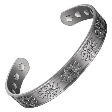 Imagem de EnerCoppeX Pulseira magnética de cobre para mulheres - joia detox com ímã de 3500 gauss, pulseira ajustável (tipo-R)