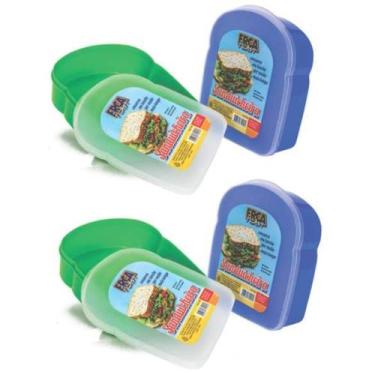 Imagem de Kit 4 Sanduicheiras Organizadora Para Lanche Porta Sanduíche - Ercapla