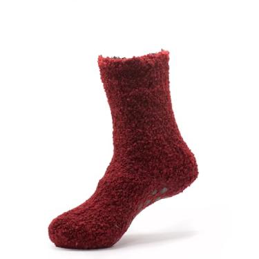 Imagem de Meias de lã felpuda com forro de lã de ovelha, antiderrapante, Algodão doce, 6-10 Women/4-8 Men