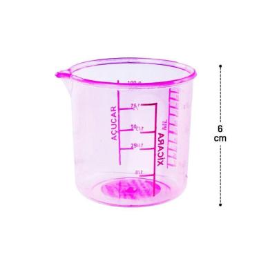 Imagem de Copo Medidor de Plástico 100ml Rosa - Tudo em Caixa