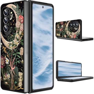 Imagem de CGFGHHUY Capa para Samsung Galaxy Z Fold 7 2025 Slim Lightweight Hard PC Shook Proof Protective Phone Case Capa para Samsung Galaxy Z Fold 7 5G 8 polegadas - Lua floral flor