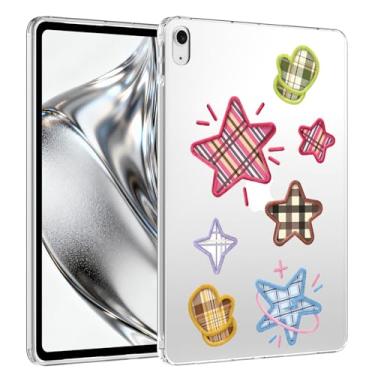 Imagem de VibrantFruitique Capa para iPad (A16) 11ª geração 2025 27.9 cm/10ª geração 2022 27.7 cm, Funny Preppy Stars Crystal Clear Case, Slim Lightweight Anti-Scratch Soft TPU Bumper Hard Acrylic Back Cover