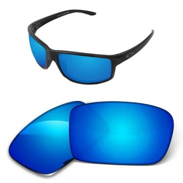 Imagem de Lentes de substituição de 1,6 mm compatíveis com óculos de sol Oakley Gibston XL OO9470 62 mm, antiarranhões e resistentes a impactos, Azul gelo espelhado, One Size