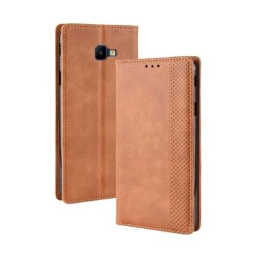 Imagem de Capa para Samsung Galaxy J4 Core,Retro Flip magnético,Caso de telefone de couro PU,Design de carteira com 3 slots de cartão e 1 clipe de dinheiro -Brown