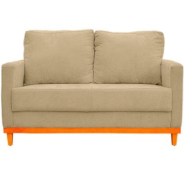 Imagem de Sofa Berlim 2 Lugares Base De Madeira Tecido Impermeavel Palha