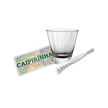 Imagem de Kit Caipirinha Euro Sabores VDR0632SB em Vidro – 3 Peças