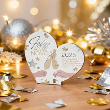 Imagem de Kit Coração Ano Novo MDF  Lembrancinha Temática para Celebração - R9 D
