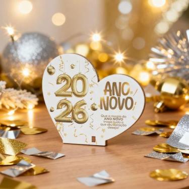 Imagem de Kit Coração Ano Novo MDF  Lembrancinha Temática para Celebração - R9 D