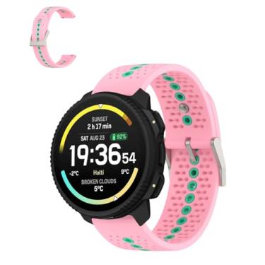 Imagem de Oshmirian Pulseira esportiva de silicone SUUNTO Vertical 2, pulseira de armadura durável ao ar livre, substituição macia e respirável para fitness, caminhadas, corrida, uso diário (rosa ducky)