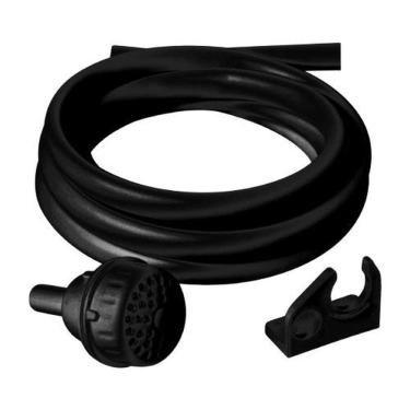 Imagem de Mangueira Chuveiro 2,10m Preto Com Chuveirinho E Suporte Parede - Sintex