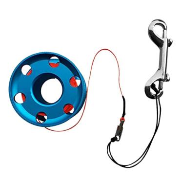 Imagem de Carretel de dedo de mergulho premium Carretel de naufrágio de caverna liga 20/30/50 m Lifeline - Suporte de carretel de mergulho profissional para - Linha de alta visibilidade - Equipamento