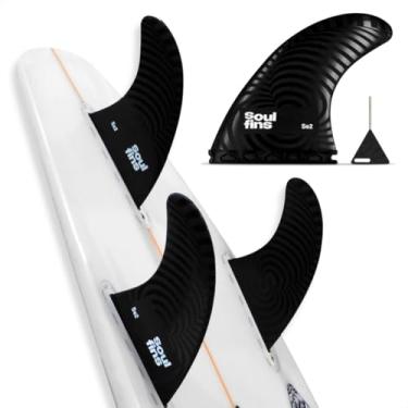 Imagem de Jogo De 3 Quilhas Soulfins M7/M5 Preto SE2/SE1 Grande Encaixe Futures Triquilha Rígidas Performance Prancha De Surf Equipamento Esportivo Surf Soulfins (Grande)