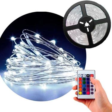 Imagem de Fio De Fada Leds Branco 100 Lâmpadas Musical Natal 10m Usb