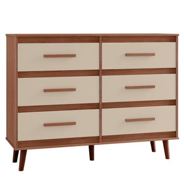 Imagem de Comoda 6 Gavetas 120 Cm Mila Savana Off White Mobbs