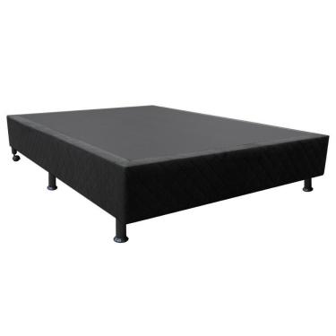 Imagem de Base Para Cama Viúva 128x188cm Liz S05 Suede Bordado Preto - Mpozenato