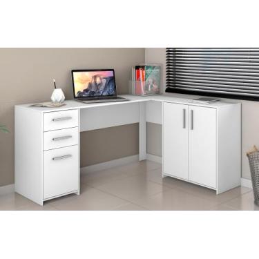 Imagem de Mesa de Escritório Escrivaninha Em L Home Office Para Computador Quart