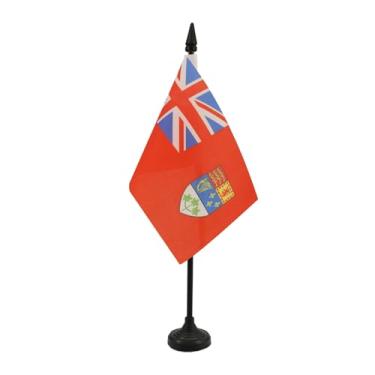 Imagem de Bandeira de mesa canadense da Segunda Guerra Mundial 10 cm x 15 cm - Bandeira de mesa de guerra do Canadá 15 x 10 cm - Bastão e base de plástico preto - Drapeau Canadá WWII AZ FLAG