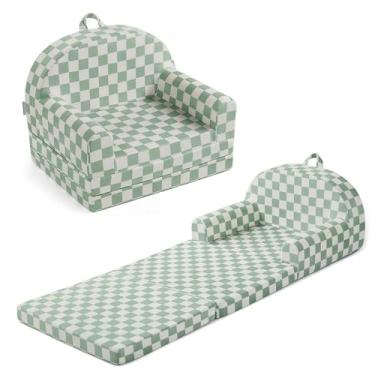 Imagem de Blissful Diary Sofá infantil dobrável, cadeira e espreguiçadeira confortável 2 em 1 para leitura, soneca, sala de jogos, sofá infantil para meninas, meninos, presente de aniversário, xadrez