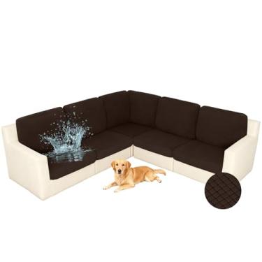 Imagem de ALIECOM Capas de sofá seccionais de canto, 11 peças, capas de sofá macias para conjunto de sofá em forma de L, capa de sofá de canto separada, 100% impermeável, alta elasticidade, 5 capas de assento