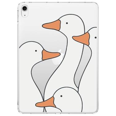 Imagem de VibrantFruitique Capa para iPad de 10,2 polegadas 2019/2020/2021, Kawaii, pato, transparente, fina, leve, antiarranhões, capa traseira de acrílico rígido para iPad 7ª/8ª/9ª geração para mulheres