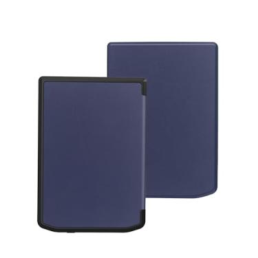 Imagem de Capa para Pocketbook Verse Lite eReader de 15 cm (PB619), TPU FJIASTB à prova de quedas + capa de couro PU resistente a arranhões com despertar/hibernar automático (azul escuro)