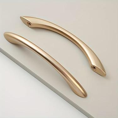 Imagem de 2 peças de maçanetas e puxadores de armário de latão maciço dourado puxadores de gaveta de armário puxadores de gaveta de latão acetinado puxador