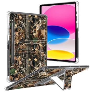 Imagem de Capa para Samsung Galaxy Tab S9 FE 5G 10,9 polegadas 2023 com suporte e suporte para caneta, capa transparente de TPU à prova de choque para tablet Galaxy Tab S9 FE SM-X510/ X516B/ X518U, árvore de