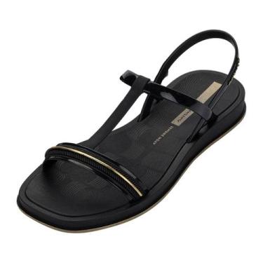 Imagem de Sandalia Feminina Conforto Elegante Dia a Dia Glow Ipanema, Preto, Dou