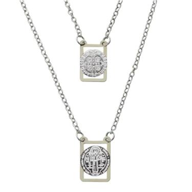 Imagem de Escapulário São Bento Aço inox Recortado 1,50x32 cm